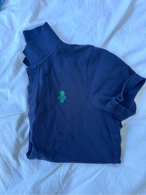 RUGBY women’s Ralph Lauren polo shirt skull crossbones size large